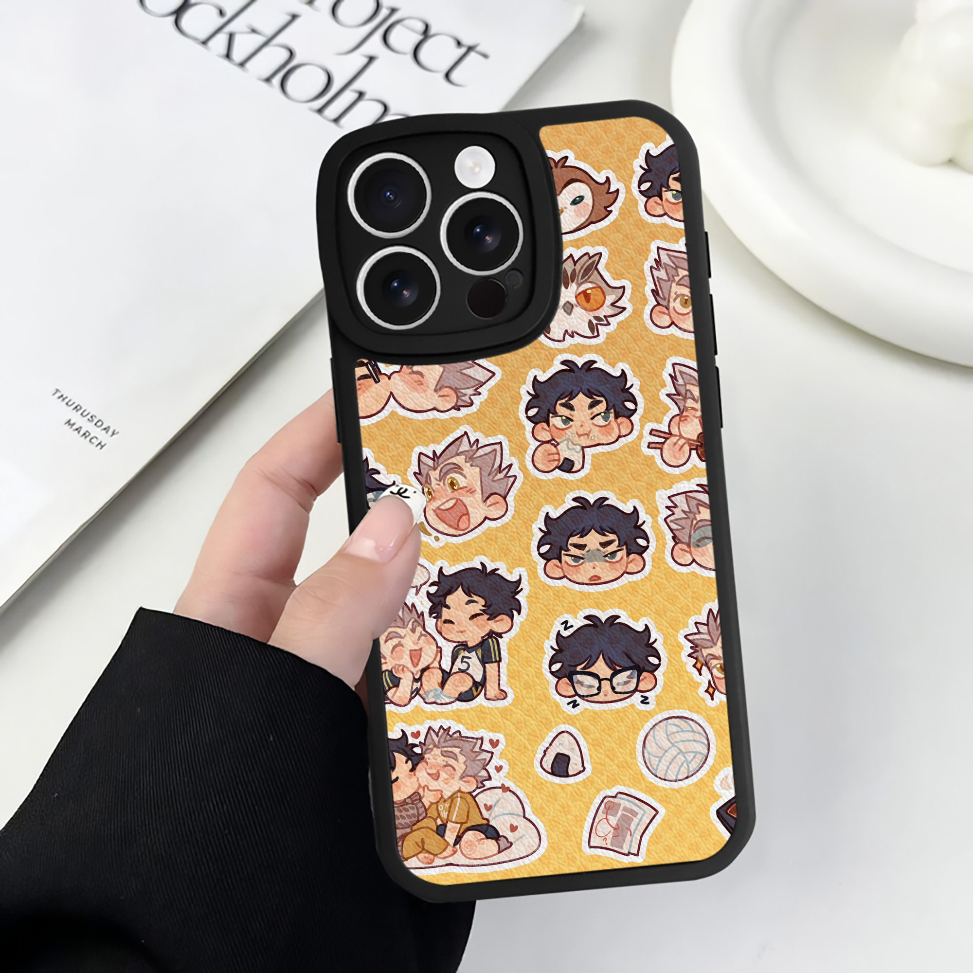 （画像用） ハイキュー!! Haikyu!! 【iPhone 16シリーズ対応】シリコンスマホケース（レザー調） 材質：シリコン